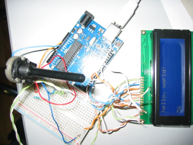 Arduino mit angeschlossenem 4x20 LCD